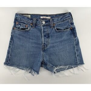 Levi's Women's High Rise Cut Off Denim Shorts Distressed Size Button Fly 26W